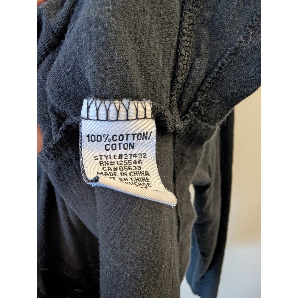 Habitat Black Cotton Long Sleeve Tee Relaxed Fit Seam Detail Minimalist Medium - Picture 5 of 7